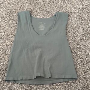Free People Relaxed Scoop Neck Tank Top - Sage